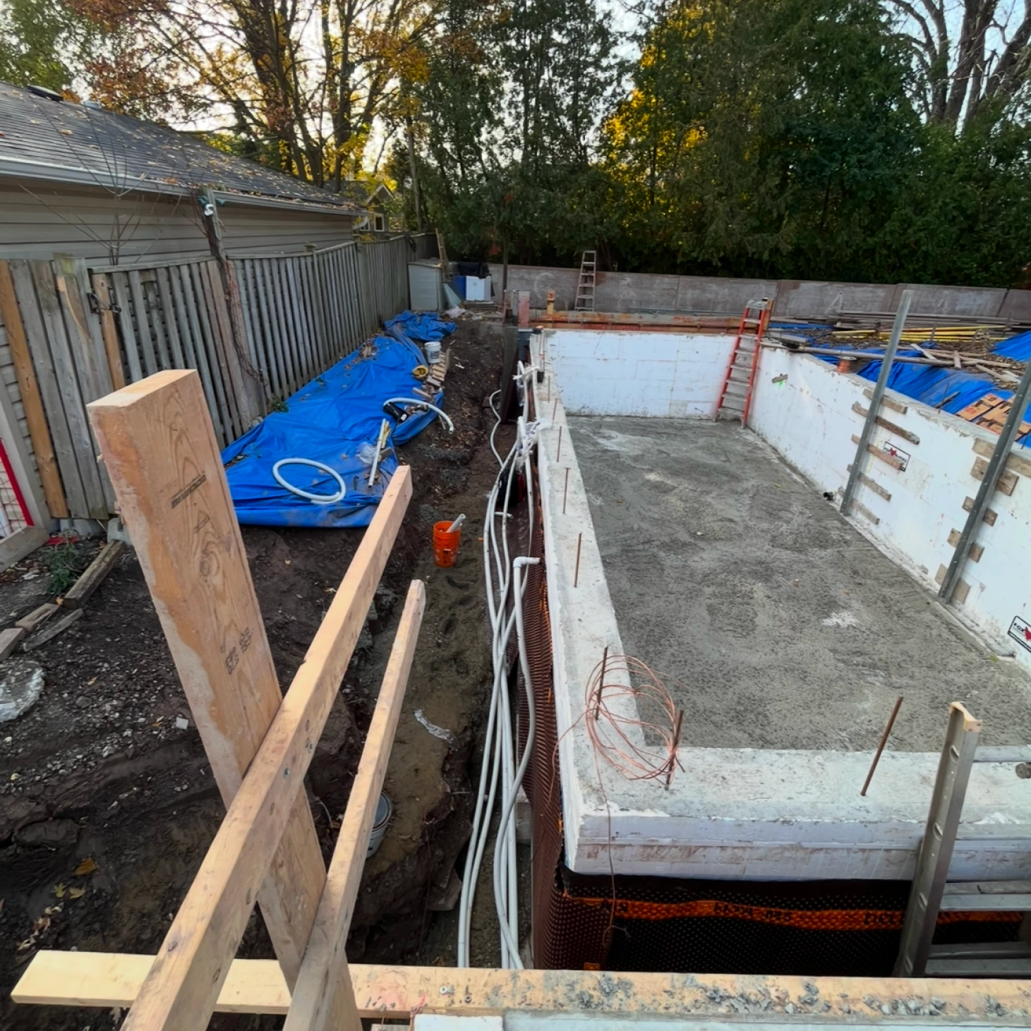 A pool under construction