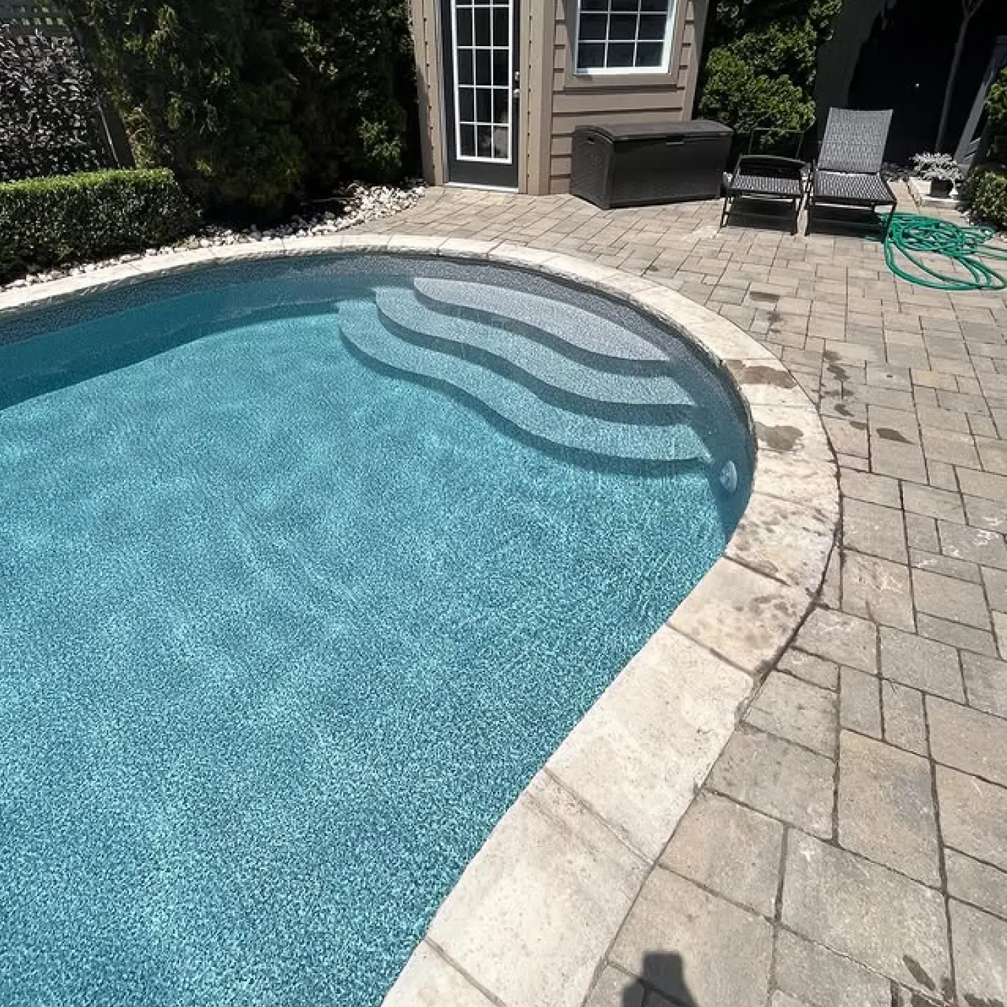 A pool with stairs