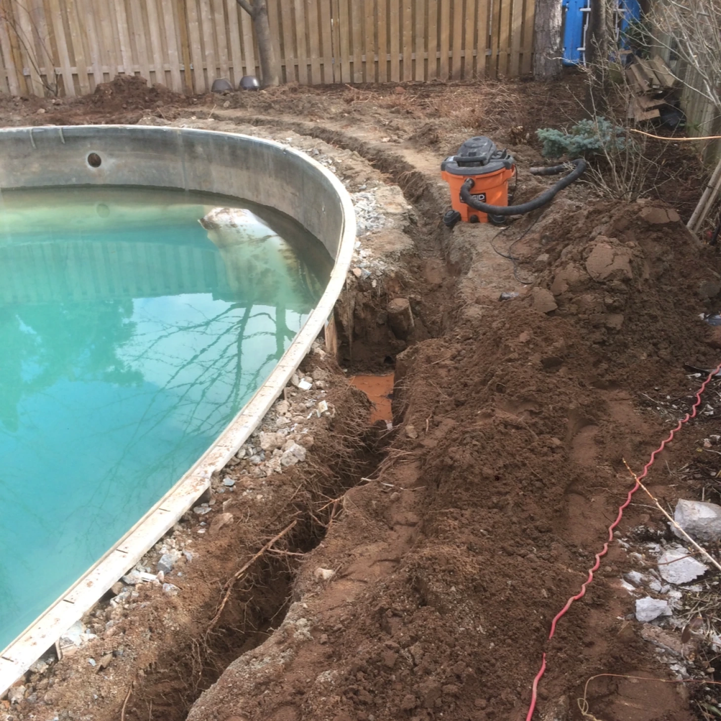 A pool under construction